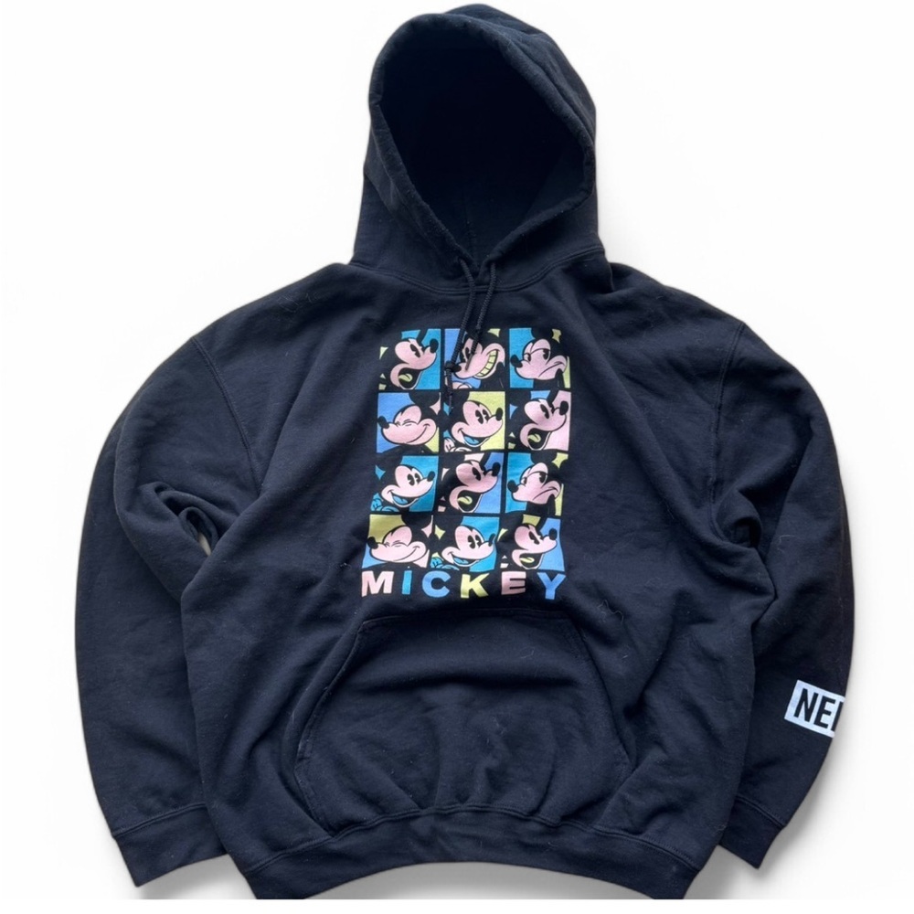 NEFF MICKEY MOUSE PRINT Black Hoodie Sweater - L